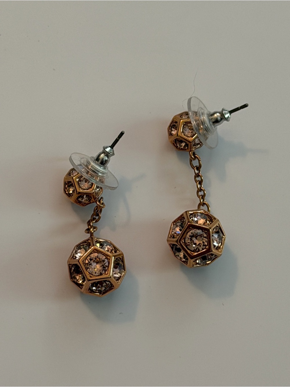 Swarovski Gold Crystal Drop Earrings